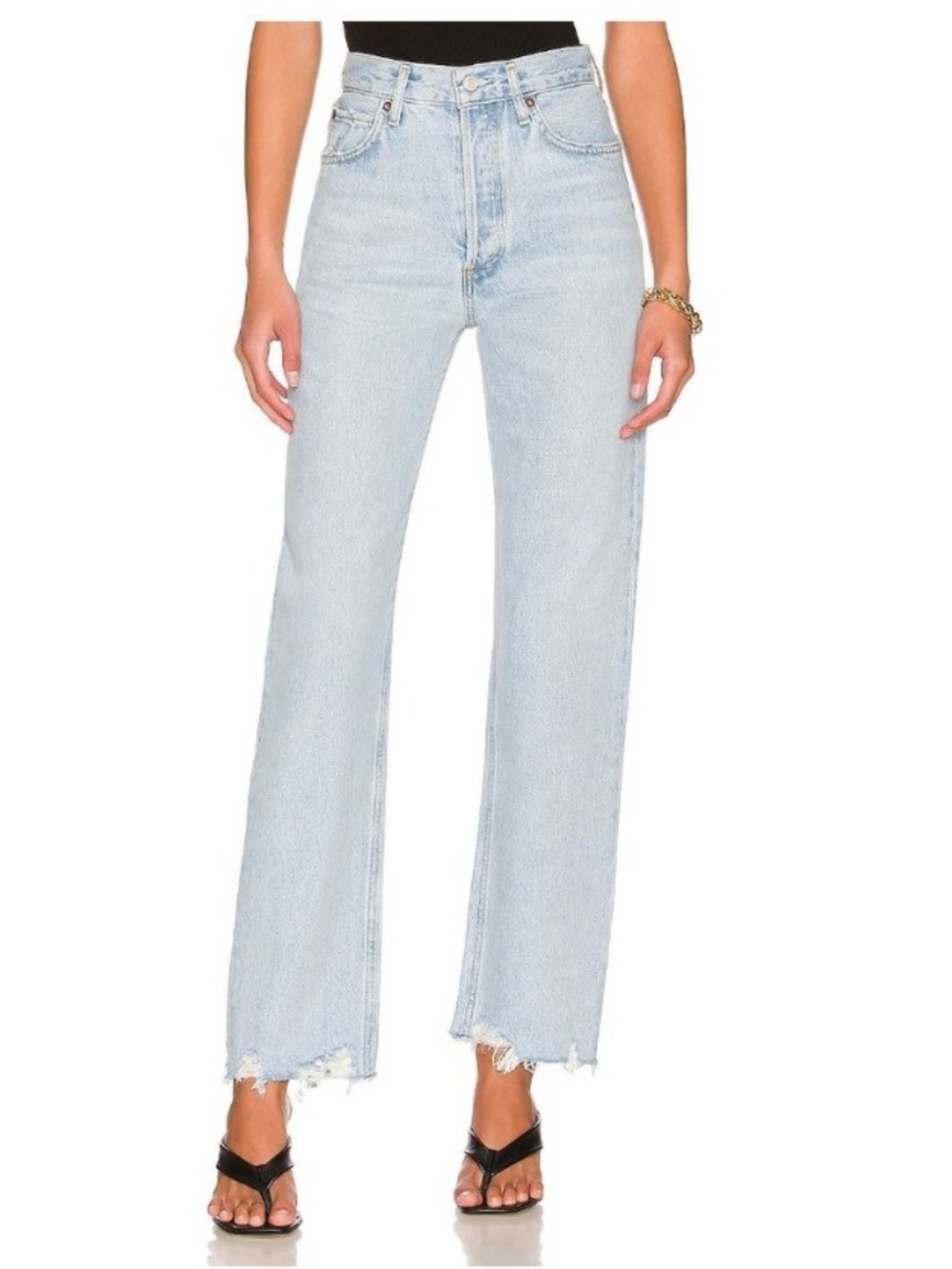 Agolde Light Wash High-Rise Straight Leg Jeans